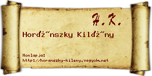 Horánszky Kilény névjegykártya
